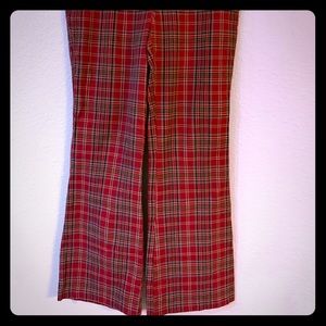 Red plaid punk pants